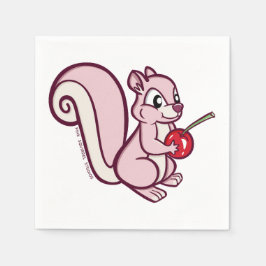 Eichhörnchen-Taschentuch Rosa Serviette