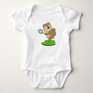 Eichhörnchen Tennis Tennisschläger Baby Strampler