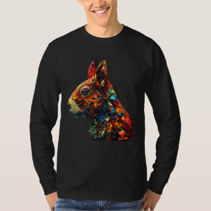 Eichhörnchen Tier Buntes Polygon Eichhörnchen T-Shirt