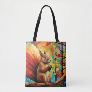 Eichhörnchen Tierportrait Farbige Malerei Tasche