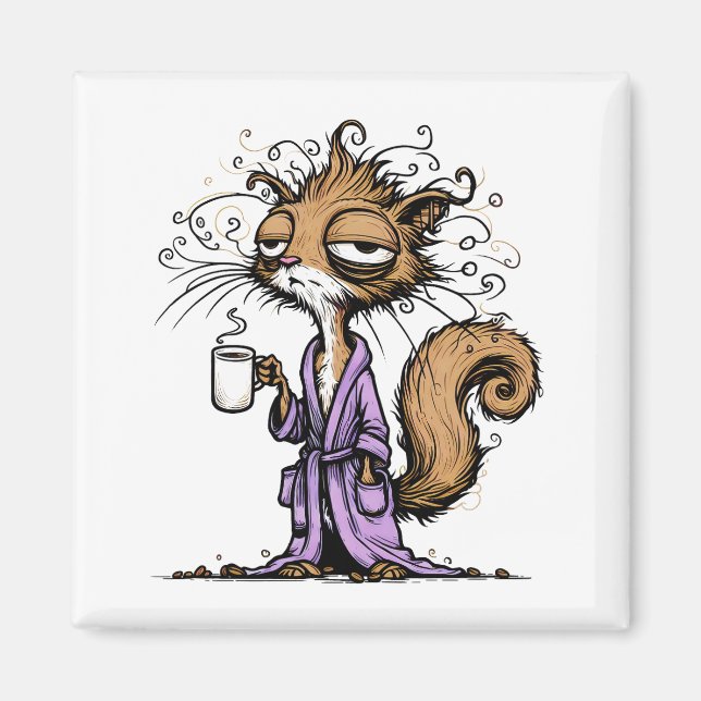 Eichhörnchen trinken Kaffee Magnet (Vorne)