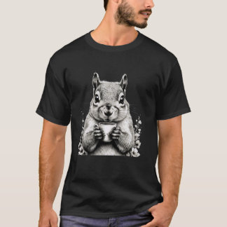 Eichhörnchen trinkt Kaffee Süße Tierwelt Natur Lie T-Shirt