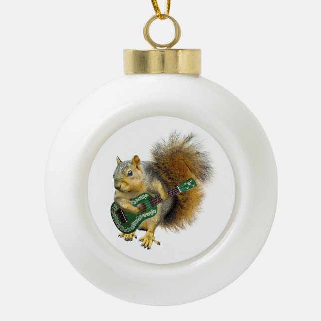 Eichhörnchen Ukulele Ornament spielen (Vorderseite)
