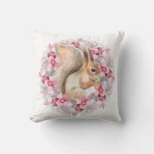 Eichhörnchen und Blume Kissen
