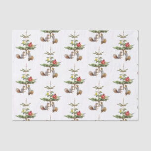 Eichhörnchen und Blumenzwirn Seidenpapier