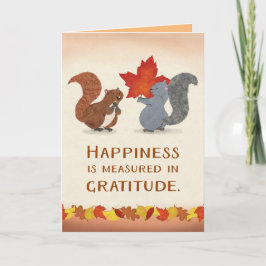 Eichhörnchen und ein wunderbarer Leaf-Erntedank Feiertagskarte