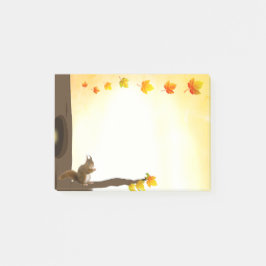 Eichhörnchen und Herbstlaub Post-it Klebezettel