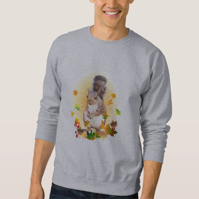 Eichhörnchen und Herbstlaub Sweatshirt (Vorderseite)