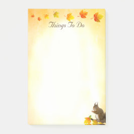Eichhörnchen und Herbstlaube Post-it Klebezettel