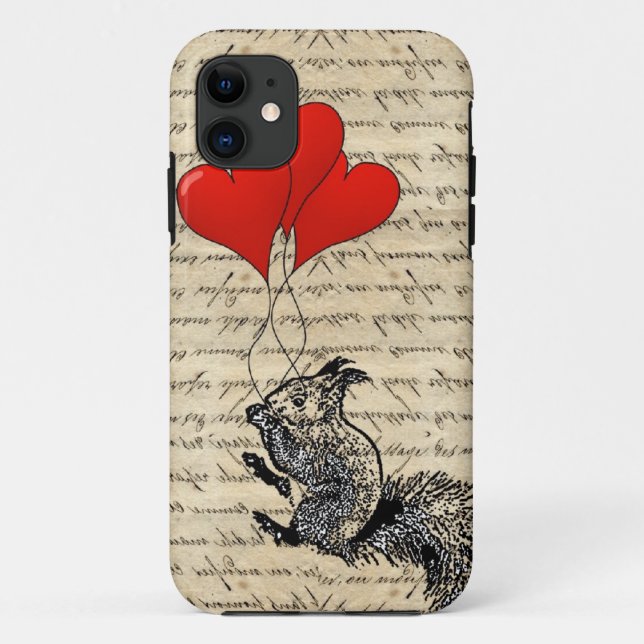 Eichhörnchen und Herzblasen Case-Mate iPhone Hülle (Rückseite)