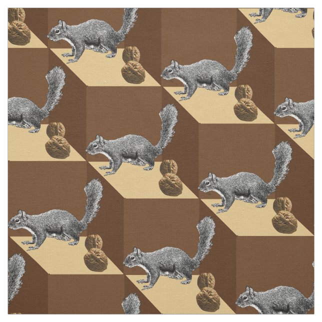 Eichhörnchen und Nüsse Stoff (Muster)