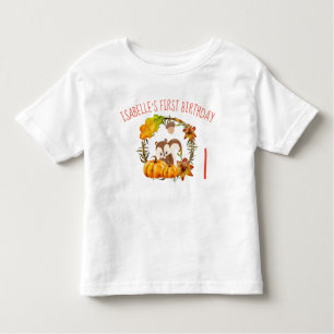 Eichhörnchen und Pumpkins Rustikaler Kranz Kleinkind T-shirt