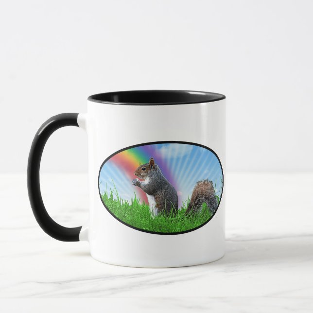 Eichhörnchen und Rainbow Sky Tasse (Links)