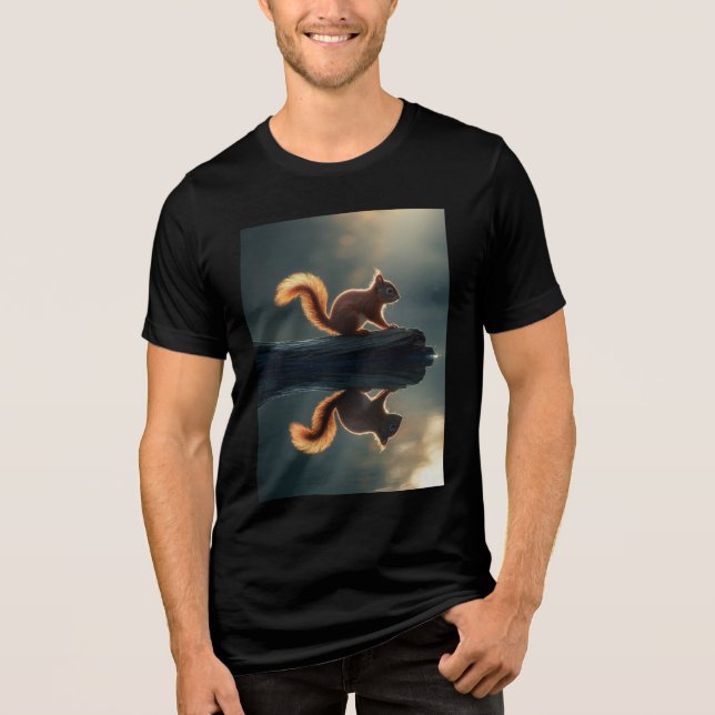 "Eichhörnchen und Reflexion" Tri-Blend Shirt (Vorderseite)