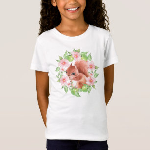 Eichhörnchen und rosa Blume T-Shirt