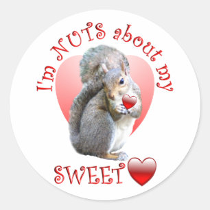 Eichhörnchen Valentine Runder Aufkleber
