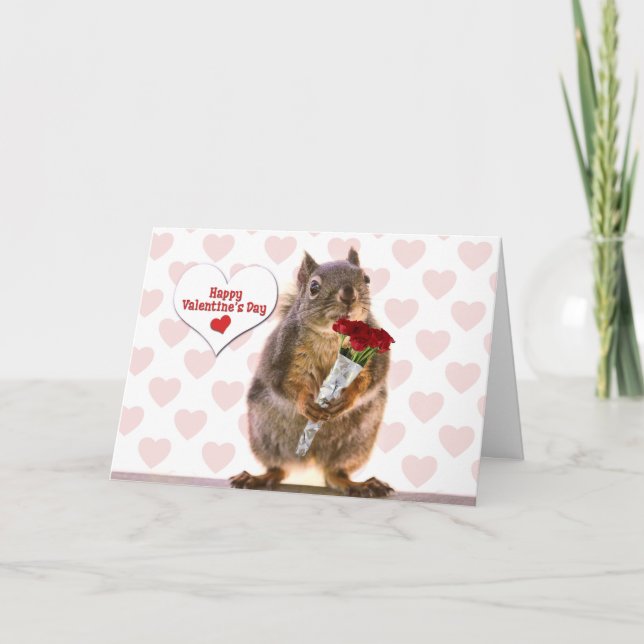 Eichhörnchen-Valentinsgruß Feiertagskarte (Vorderseite)