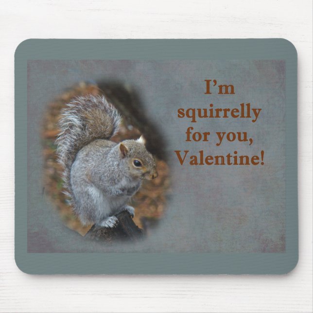 Eichhörnchen-Valentinstag-Karte Mousepad (Vorne)