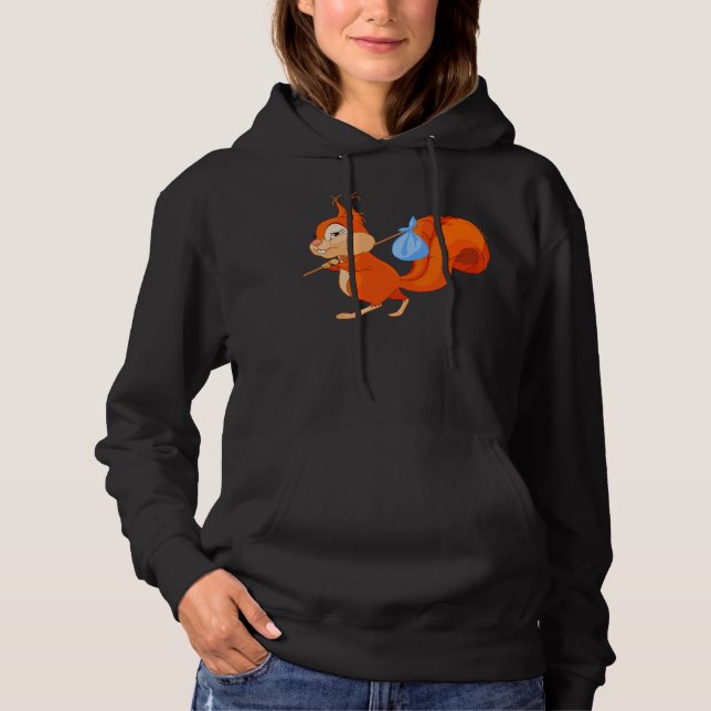 Eichhörnchen Verlassend Zuhause Womens Hoodie (Vorderseite)