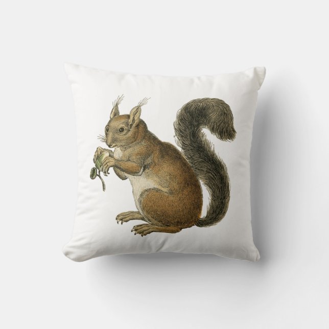 Eichhörnchen Vintag Illustration Kissen (Vorderseite)