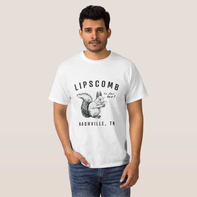 Eichhörnchen von Lipscomb Basic White T-Shirt (Vorne ganz)