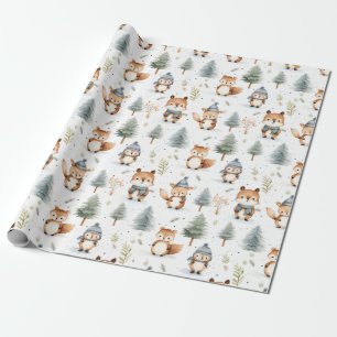 Eichhörnchen von niedlichen Waldtieren im Winter Geschenkpapier