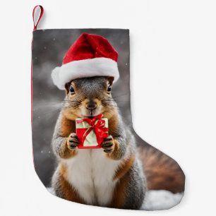 Eichhörnchen von Weihnachtsfocken mit Weihnachtsma Kleiner Weihnachtsstrumpf