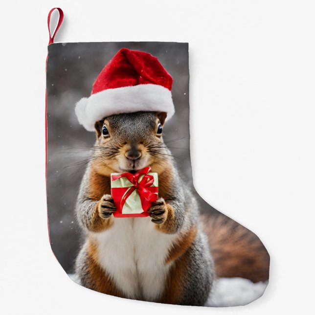 Eichhörnchen von Weihnachtsfocken mit Weihnachtsma Kleiner Weihnachtsstrumpf (Vorderseite)