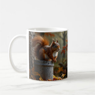 Eichhörnchen-Wald auf dem Ast Kaffeetasse
