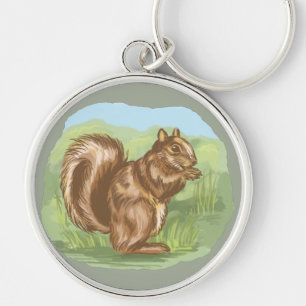 Eichhörnchen-Waldleben-Cartoon-Design Schlüsselanhänger