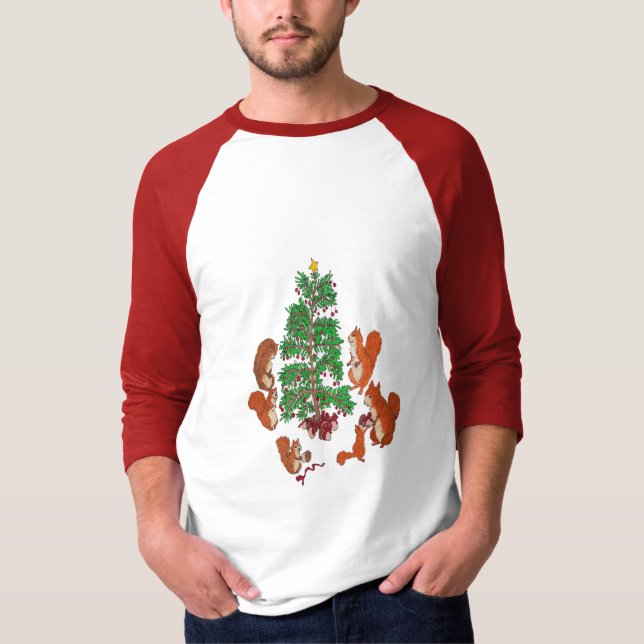 Eichhörnchen Weihnachten T-Shirt (Vorderseite)