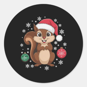 Eichhörnchen Weihnachten Weihnachten Weihnachten P Runder Aufkleber