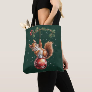 Eichhörnchen Weihnachten Winter Snowflakes Winteru Tasche