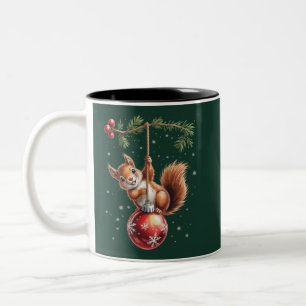 Eichhörnchen Weihnachten Winter Snowflakes Winteru Zweifarbige Tasse