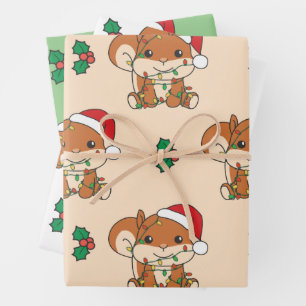 Eichhörnchen Weihnachten Wintertiere Feiertage Eic Geschenkpapier Set