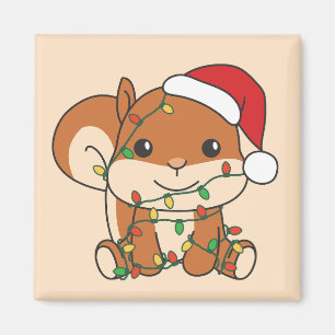Eichhörnchen Weihnachten Wintertiere Feiertage Eic Magnet