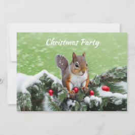 Eichhörnchen Weihnachts-Party Feiertag Einladung