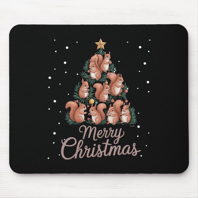 Eichhörnchen Weihnachtsbaum 1 Mousepad (Vorne)