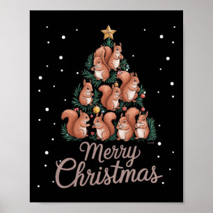 Eichhörnchen Weihnachtsbaum 1 Poster