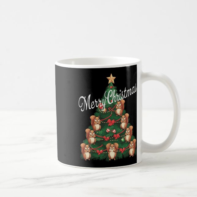 Eichhörnchen Weihnachtsbaum Kaffeetasse (Rechts)