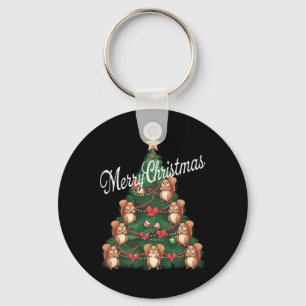 Eichhörnchen Weihnachtsbaum Schlüsselanhänger