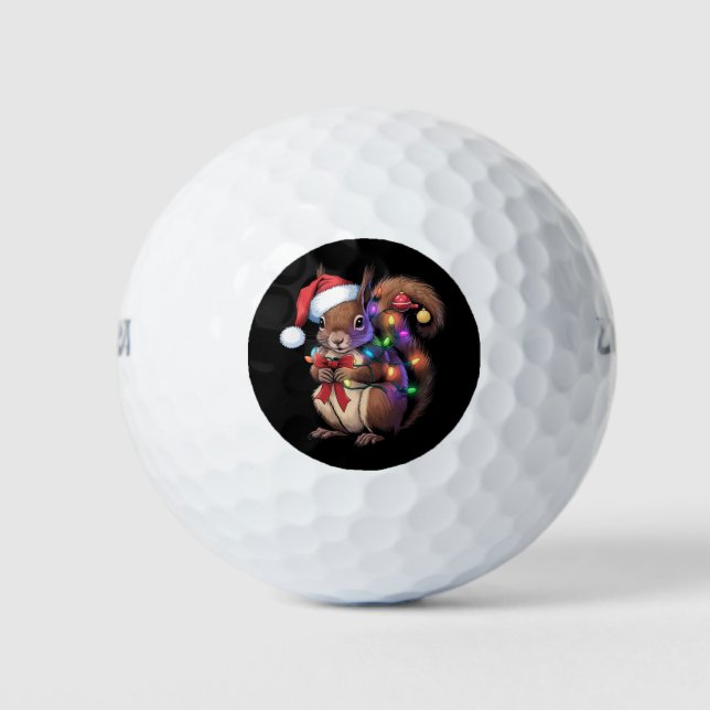 Eichhörnchen Weihnachtsbeleuchtung Weihnachtsliede Golfball (Vorderseite)