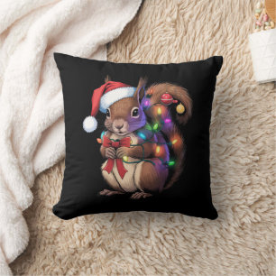 Eichhörnchen Weihnachtsbeleuchtung Weihnachtsliede Kissen