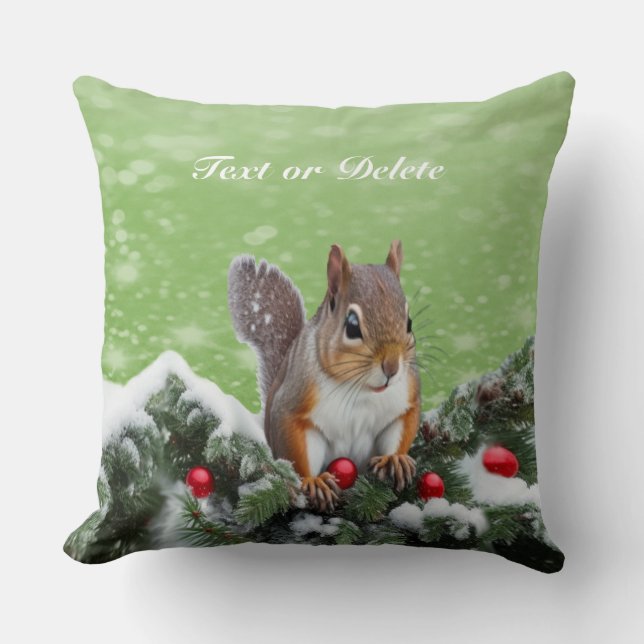 Eichhörnchen Weihnachtsfeiertag Kissen (Vorderseite)