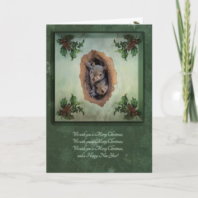 Eichhörnchen Weihnachtsgrußkarte Babys Karte (Vorderseite)