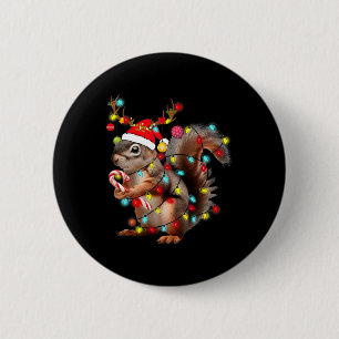 Eichhörnchen Weihnachtslichter Lustige Xmas Eichhö Button