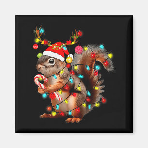 Eichhörnchen Weihnachtslichter Lustiges Xmas Eichh Magnet