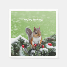 Eichhörnchen Weihnachtszeitung Napkin Serviette