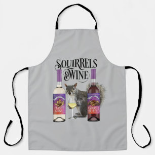 Eichhörnchen & Wein - Funny Squirrel Lover und Wei Schürze