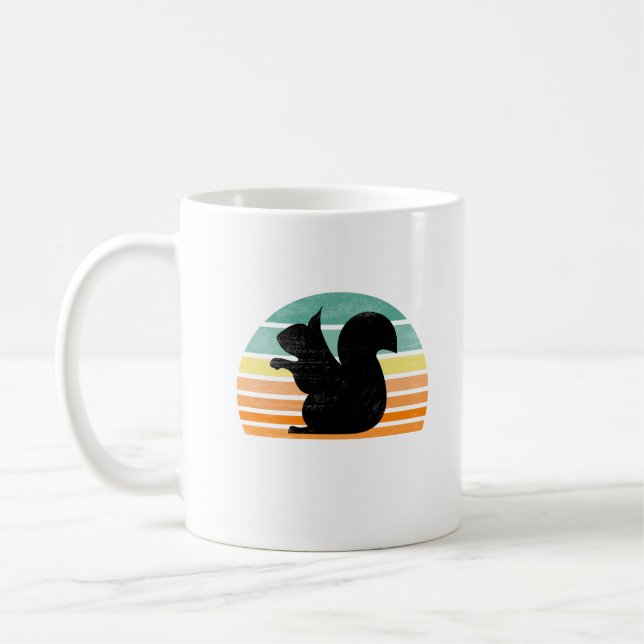 Eichhörnchen Whisperer Retro Sunset Silhouette Vin Kaffeetasse (Links)